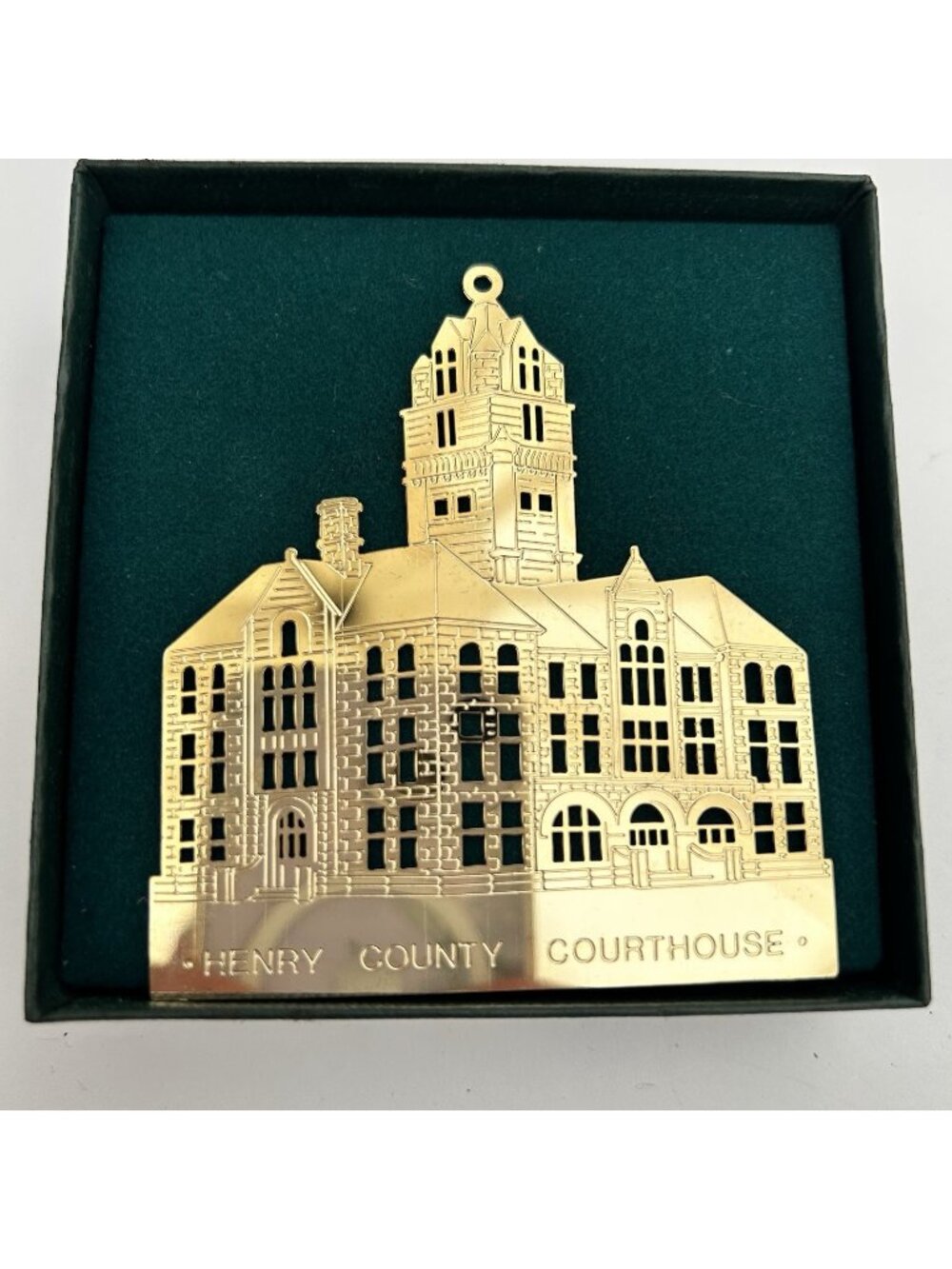 Vintage Reed & Barton Henry County Courthouse Missouri Brass Ornament RARE